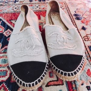 Chanel Beige and Black Espadrille